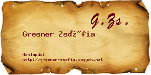 Gresner Zsófia névjegykártya